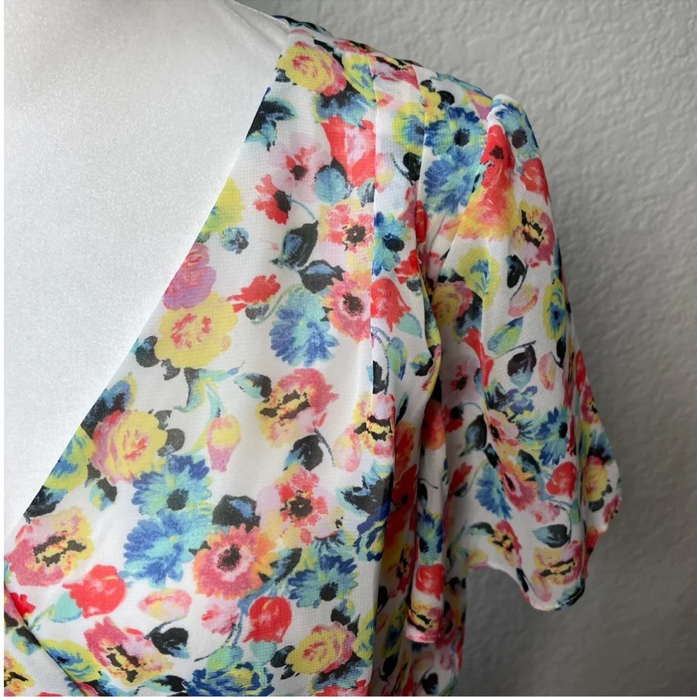 🆕 Tahari by Arthur S. Levine Women's Floral Chiffon Dress - Picture 6 of 12